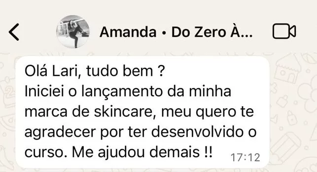Depoimento de aluna sobre o método Do Zero à Marca Própria
