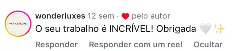 Depoimento de aluna sobre o suporte do curso